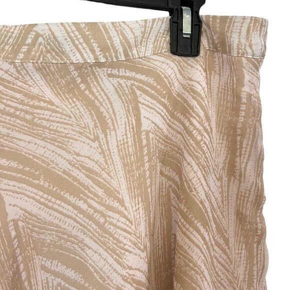 BCBG Paris Womens Tan Side Zip Flare Flutter Fairy Chiffon Knee Length Skirt 10 - Picture 13 of 16